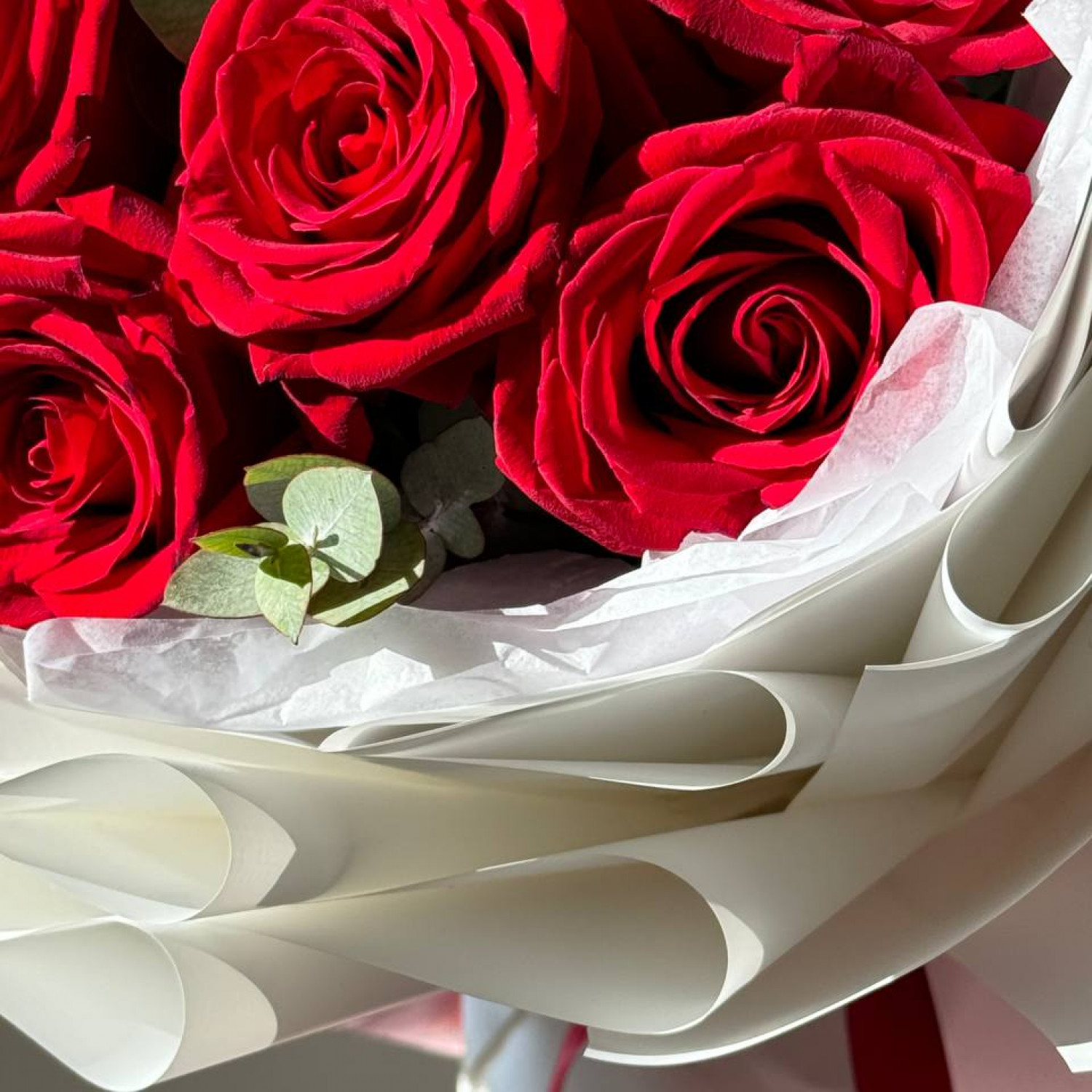 Монобукет из 7 красных роз