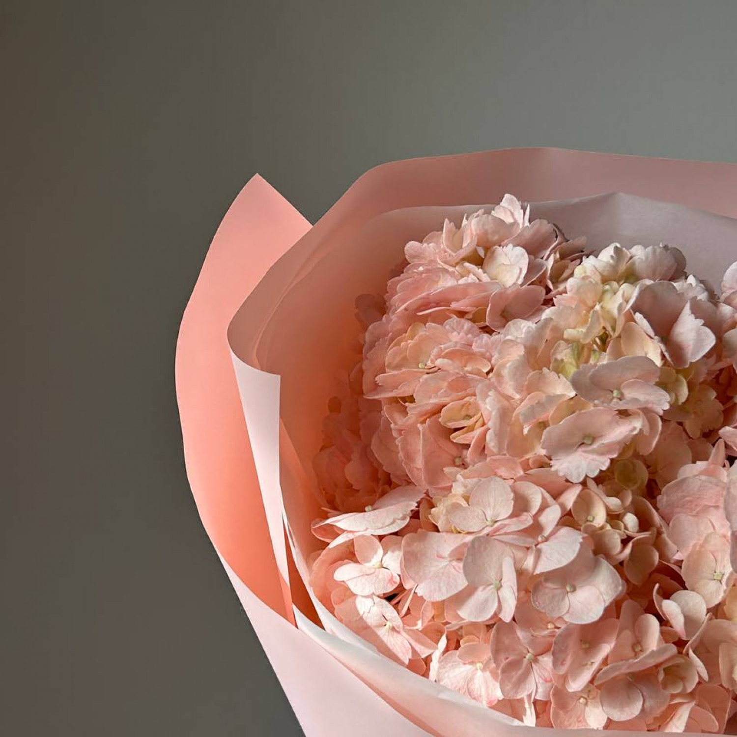 Монобукет из 3 розовых гортензий