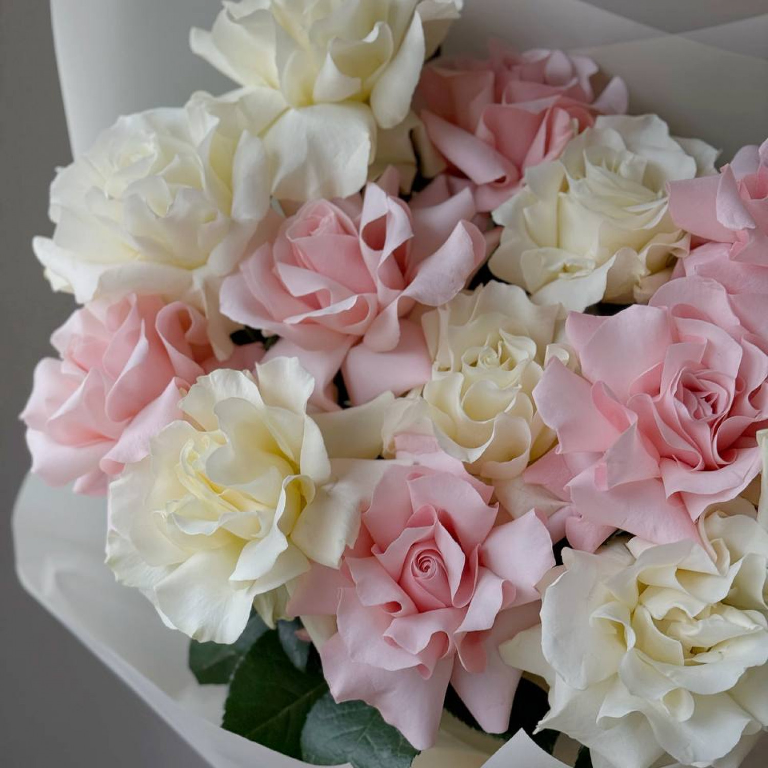 Монобукет из 15 французских вывернутых роз №34