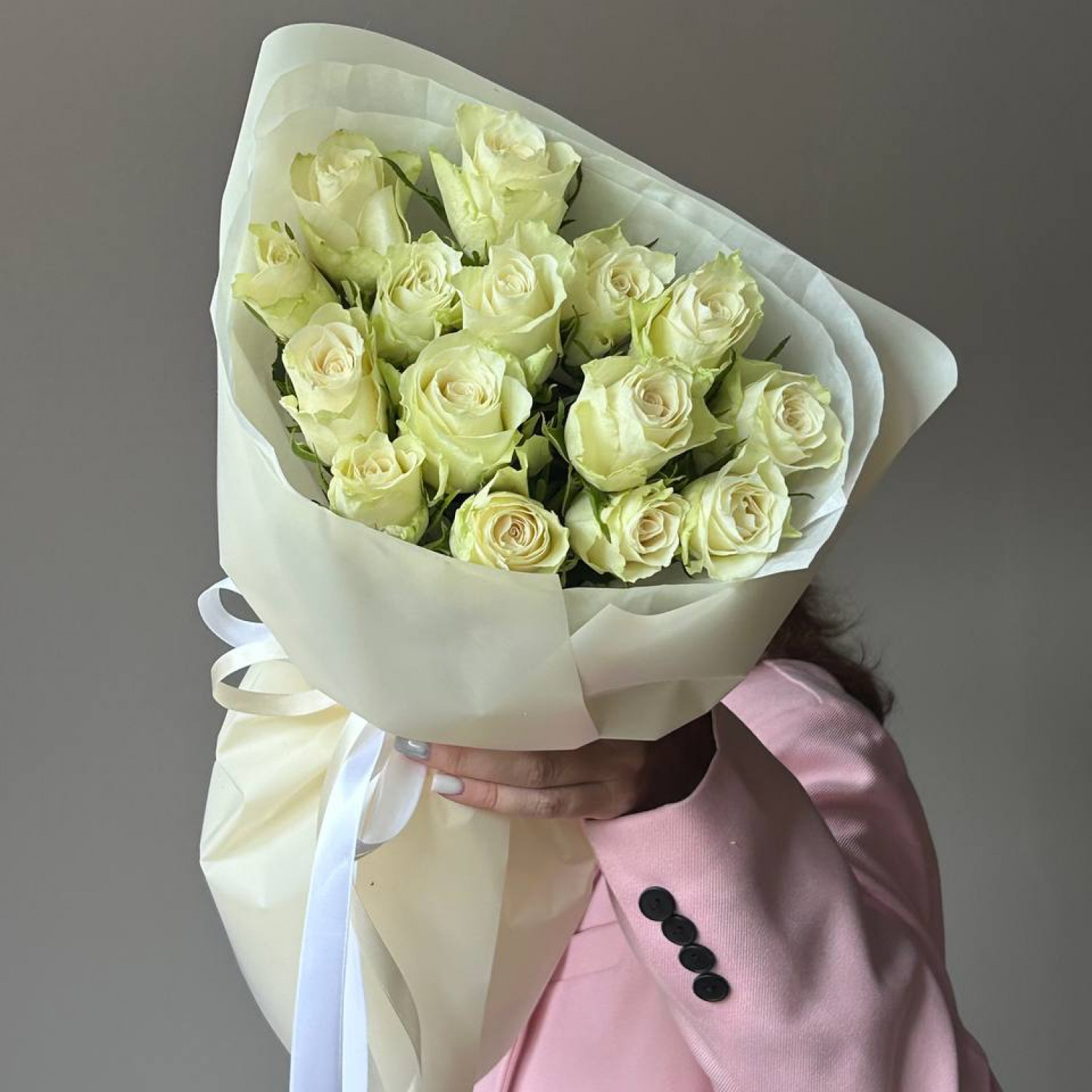 Монобукет из 15 нежных кенийских роз № 112