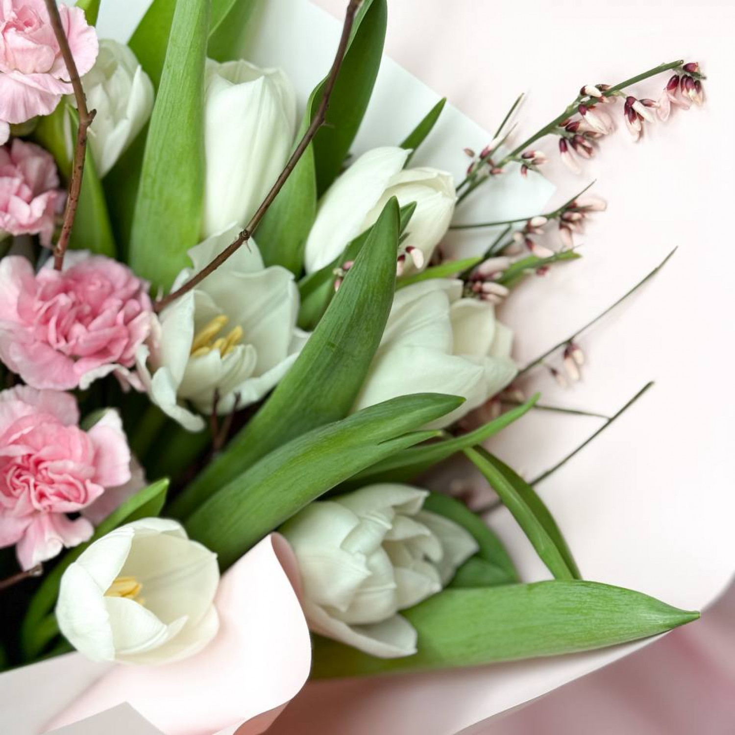 Букет из тюльпанов и диантусов  236