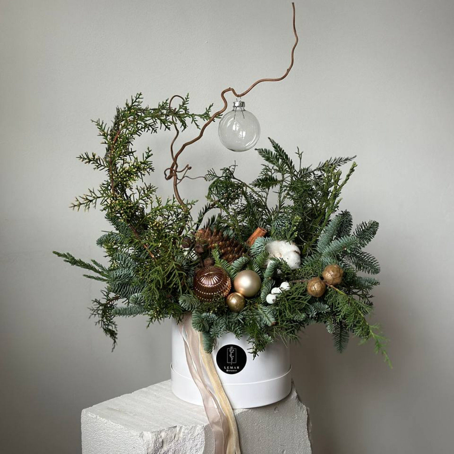 Композиция новогодняя с декором