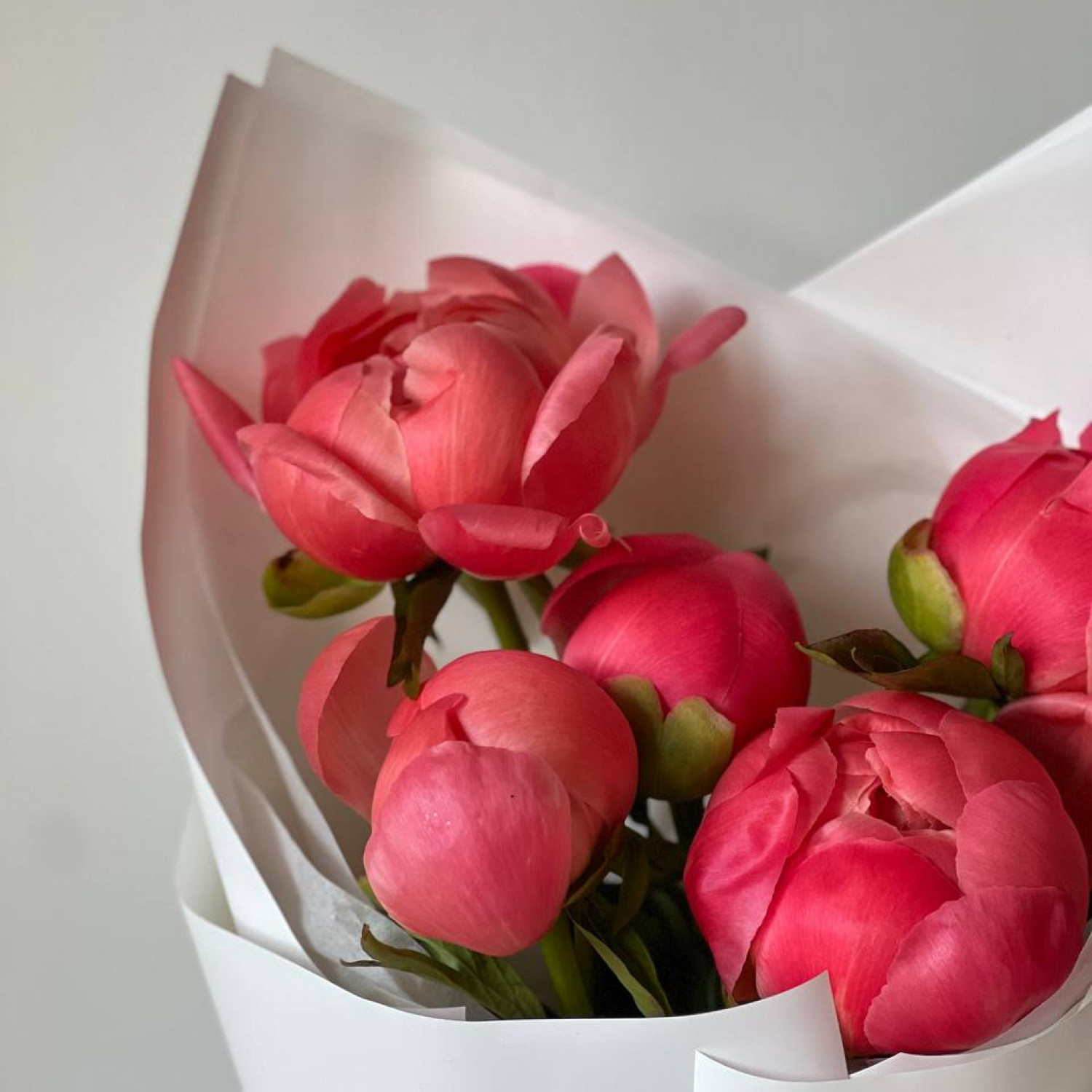 Монобукет из 5 пионов