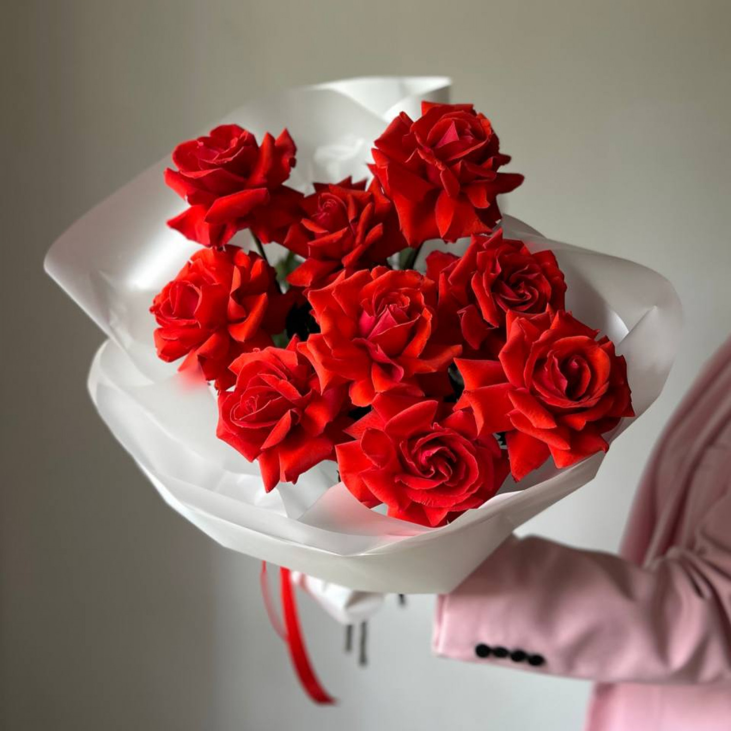 Монобукет из 9 вывернутых роз Нина