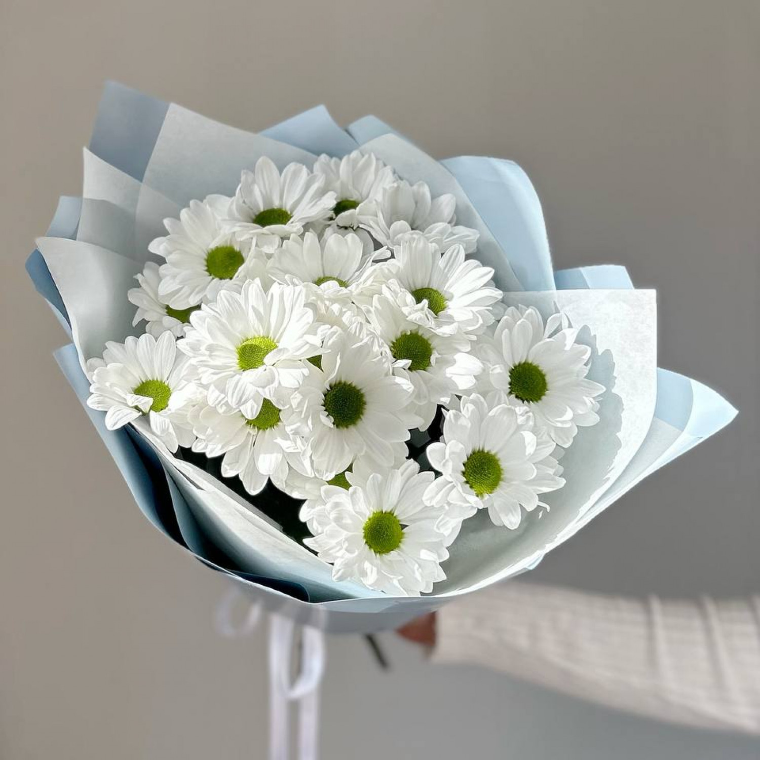 Монобукет из 3 ромашковых хризантем №57