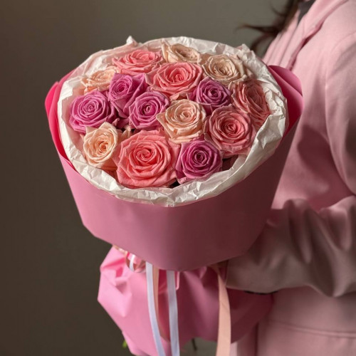 Монобукет нежный из одноголовых роз 267