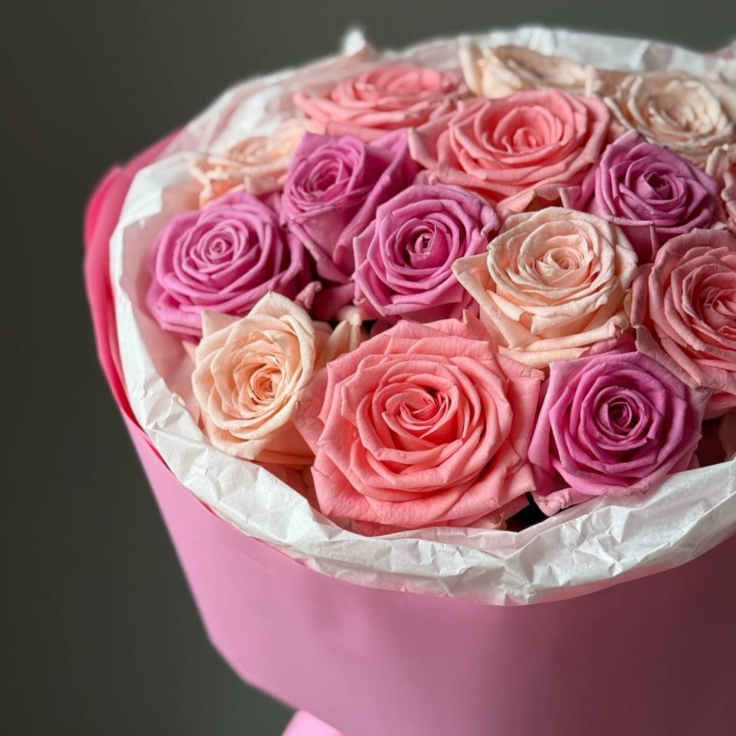 Монобукет нежный из одноголовых роз 267