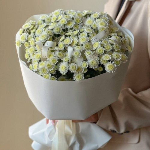 Нежный букет из кустовых хризантем 265