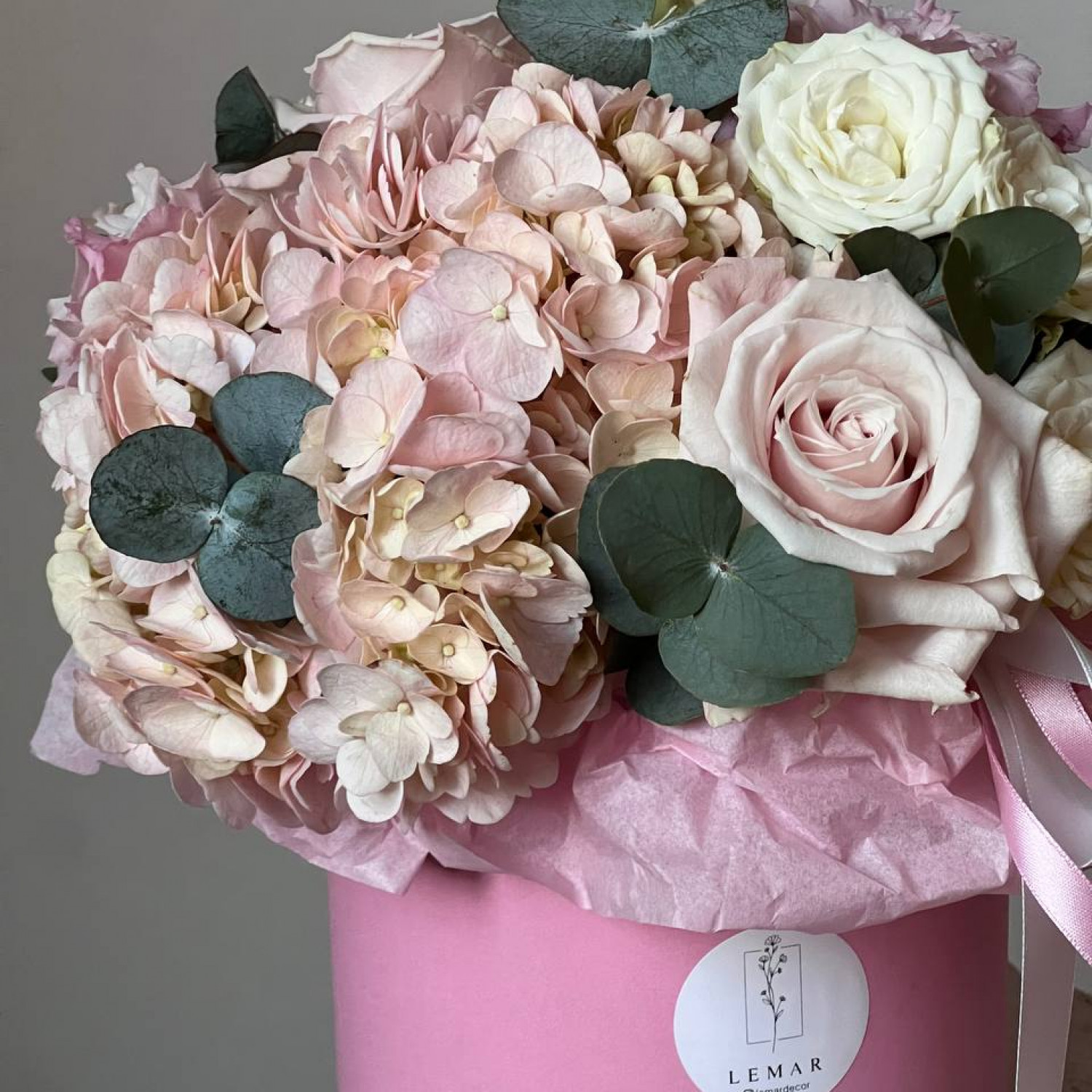 Композиция в коробке с гортензией