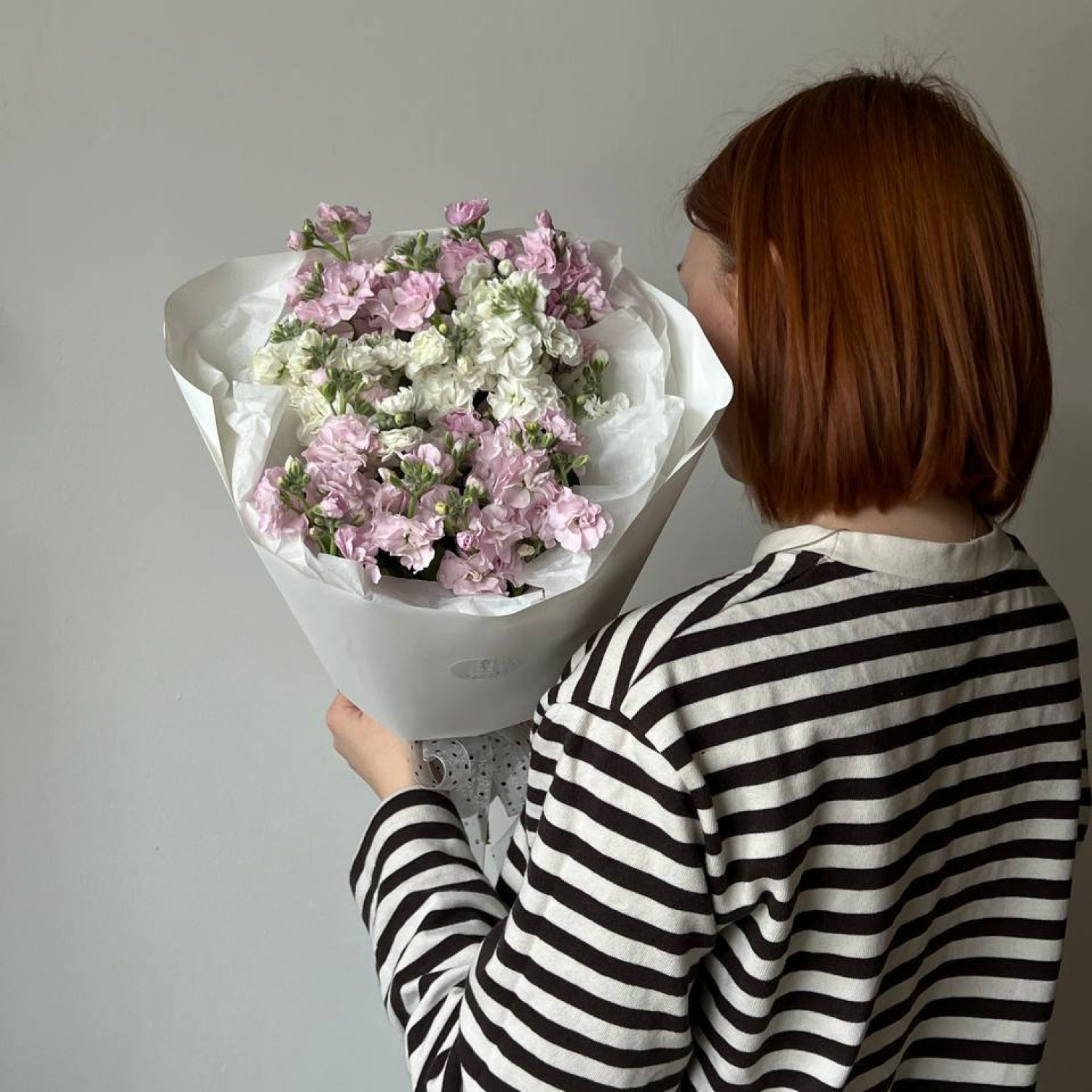 Монобукет из  кустовой Маттиолы