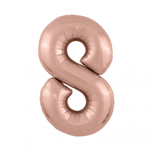Цифра 8 розовое золото