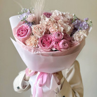 Авторский букет в нежной розовой гамме №18